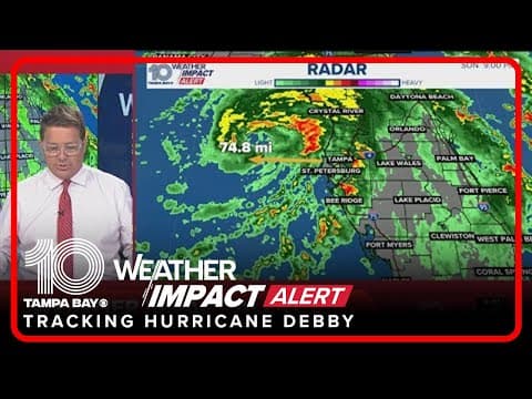 Tropical Storm Debby's heavy rain, surge floods parts of Tampa Bay area | 9 p.m. Sunday