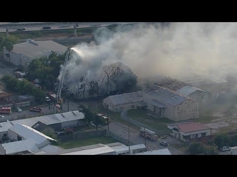 Fire burning at building near University of Houston