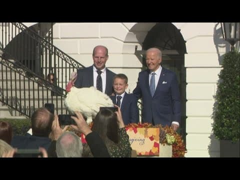 Joe Biden pardons 'Peach' and 'Blossom' in White House Thanksgiving turkey tradition