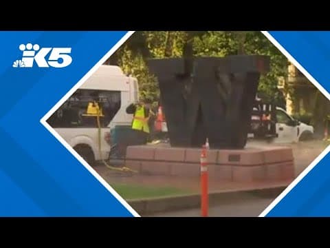Crews clean up after UW vandalism