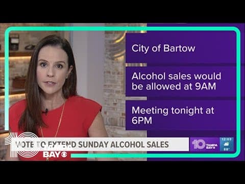 Bartow city commissioners set to vote an ordinance to allow early Sunday alcohol sales