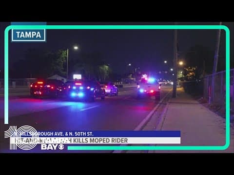 Police: Moped driver dies after being hit in Tampa; driver speeds off