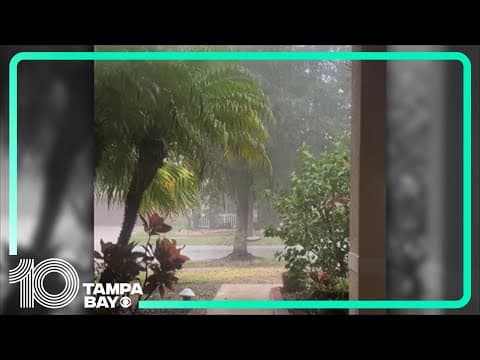 Rain falls in New Tampa as severe weather moves through the area