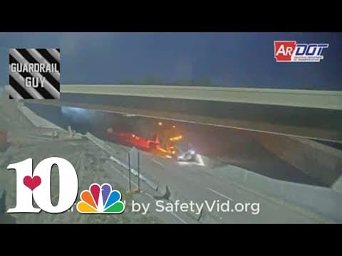 Video shows UT equipment truck crashing in Little Rock