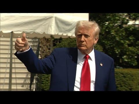 President Trump speaks on markets being down in front of the White House (April 3, 2025)