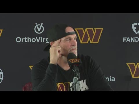 Commanders Coach Dan Quinn speaks ahead of practice