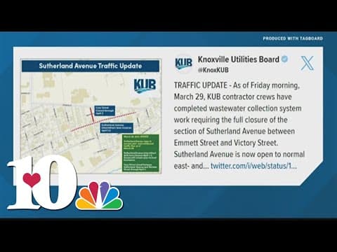 KUB: Part of Sutherland Avenue now back open