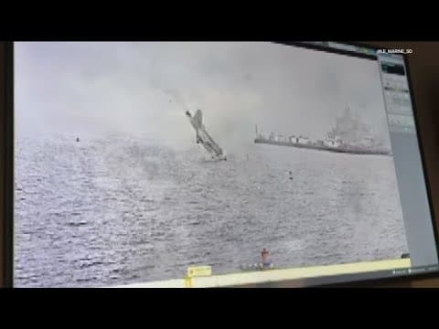 Video shows military plane crashing into San Diego Bay, both pilots safely ejected before crash