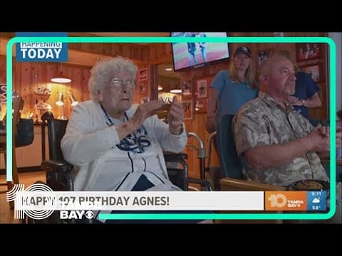 Rays fan Agnes turns 107 years young