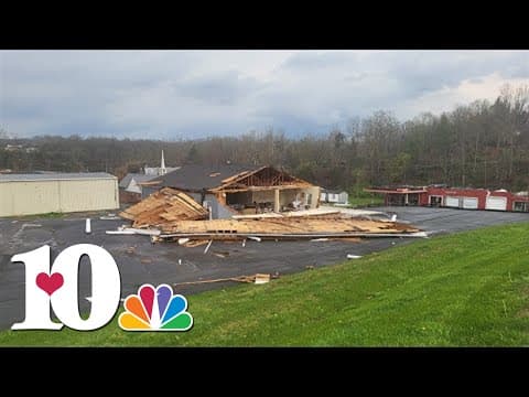 Video of tornado ripping off wall of Schubert's Funeral Home