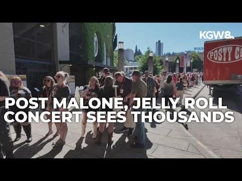 Thousands crowd outside Providence Park to get into Post Malone, Jelly Roll concert