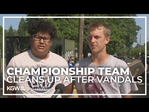 Portland Babe Ruth championship team cleans up burned-out snack shack