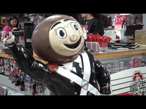 Brutus Buckeye statue on Lane Avenue heavily damaged in overnight vandalization