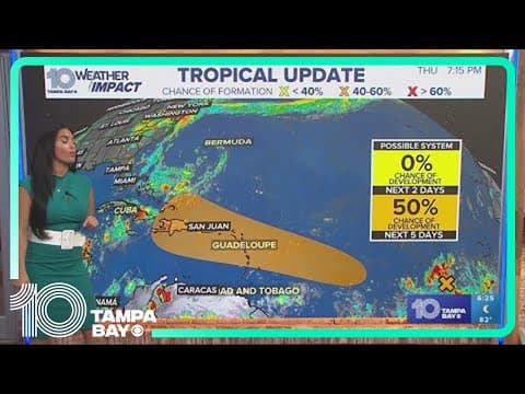 Tracking the Tropics: Tropical wave in the Atlantic now has a 50% chance of development