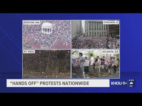 Protesters tee off against Trump and Musk in 'Hands Off!' rallies in Houston and across the US