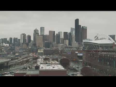 LIVE: Snow falling in Seattle's SODO neighborhood