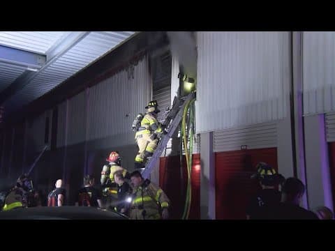 Firefighters battle 5-alarm fire at self-storage facility in Spring area