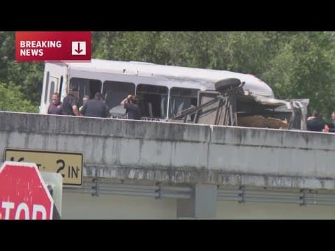 4 killed, others hurt after stolen car crashes into bus on I-35