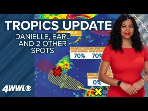 Thursday 10 AM tropical update: Danielle, Earl and 2 other areas