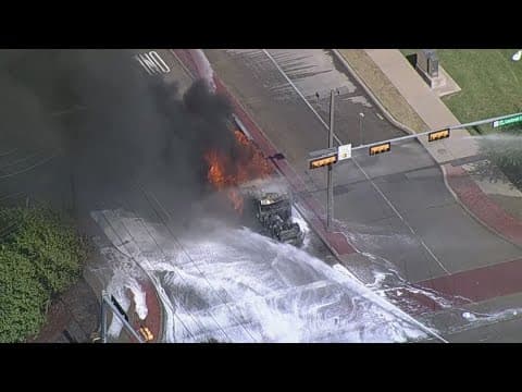 Live interview with North Texas fire chief as firefighters work to put out diesel tanker fire
