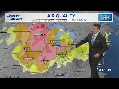 Cooler air surging south into Indiana, followed by some Canadian wildfire smoke