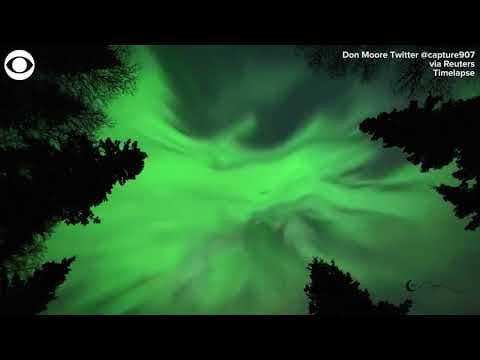 Timelapse footage of Northern Lights captured over Anchorage, Alaska
