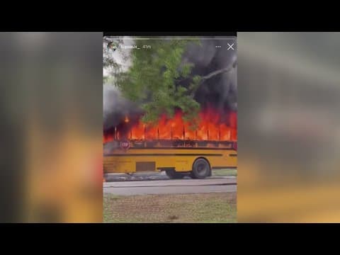 School bus catches on fire in New Orleans