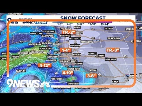 Snow forecast for Friday night could impact areas south of Denver, surrounding areas
