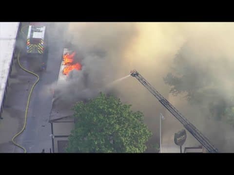 Crews battling fire at Arvada storage unit