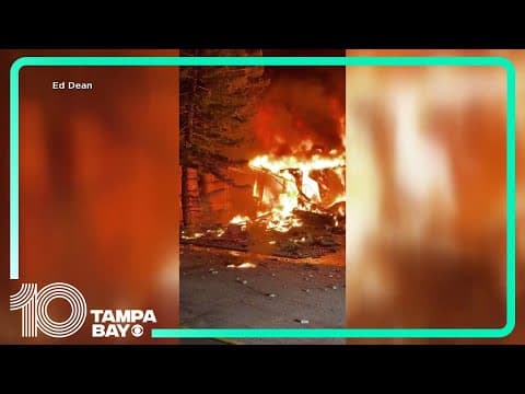 Moments after plane crashes into Clearwater mobile home park captured on video