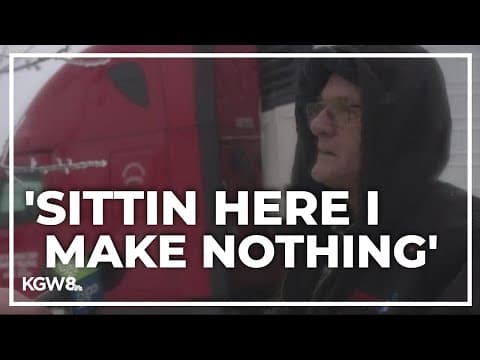 Icy conditions close I-84 in Troutdale; Drivers left waiting