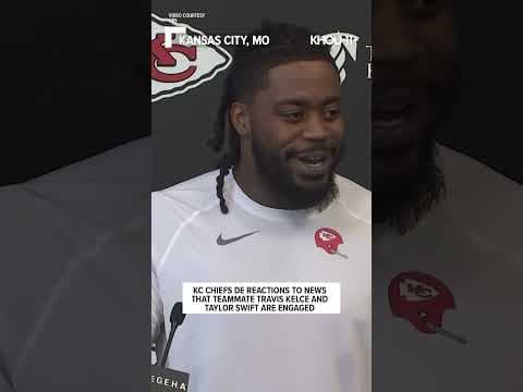 Teammate reacts to Kelce's engagement to Swift #shorts