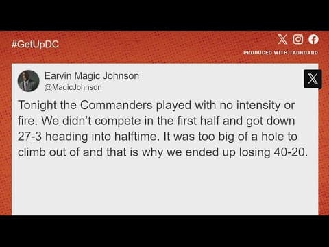 Magic Johnson had a blunt analysis of Commanders' Thursday Night Football performance