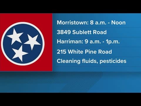 Tennessee household hazardous waste collection event set for March 15 in 3 counties