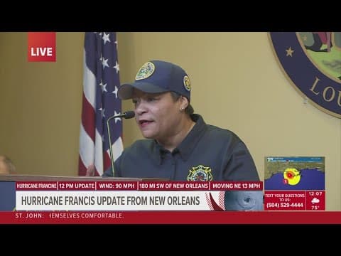 New Orleans Mayor Cantrell and officials give an update on Hurricane Francine preparations