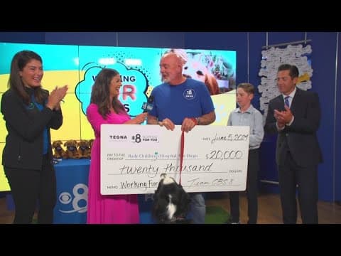 CBS 8 / TEGNA Foundation donate $20,000 to Rady Children's for new Resident Canine Therapy Program