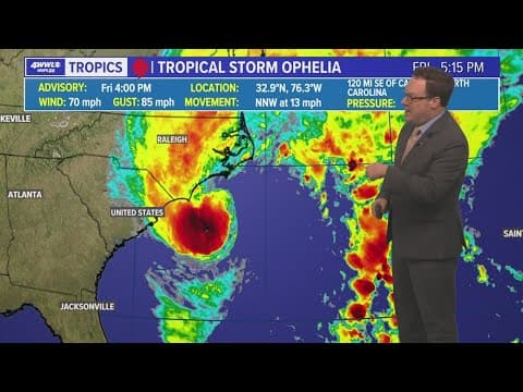 Friday evening tropical update: Tropical storm Ophelia not an immediate threat to east coast