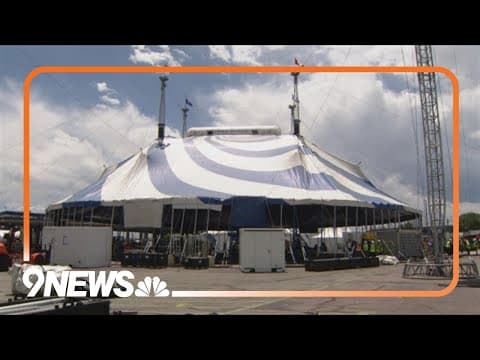 Crews raise big top tent for Cirque du Soleil show