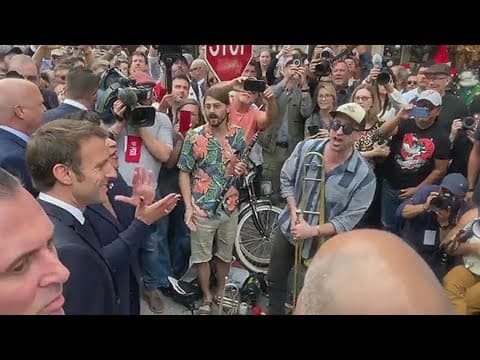 French President Macron having fun in the French Quarter