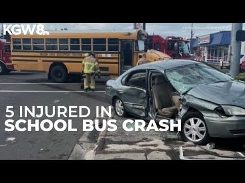 5 adults injured in Cornelius school bus crash