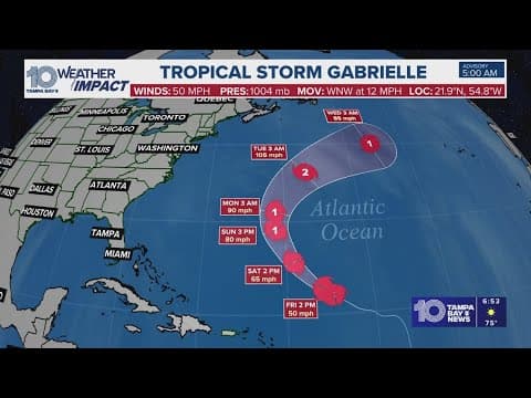 Tracking the Tropics: Tropical Storm Gabrielle expected to become hurricane over weekend