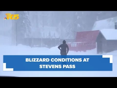 Watch: Blizzard conditions at Stevens Pass