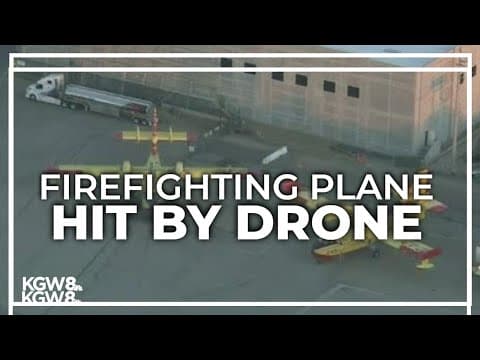 'Super Scooper' plane helping fight California wildfires grounded after being hit by drone
