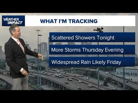 Live: Timing on scattered rain tonight, storms tomorrow