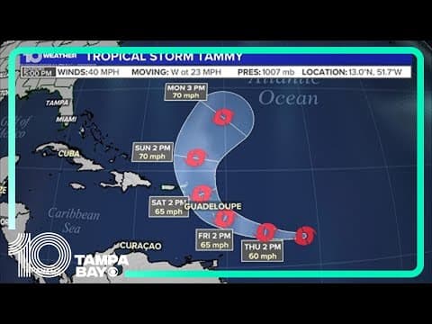 Track Tropical Storm Tammy: Forecast cone, spaghetti models and more