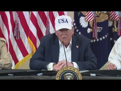President Trump meets with flood victims' families in Kerrville after disaster