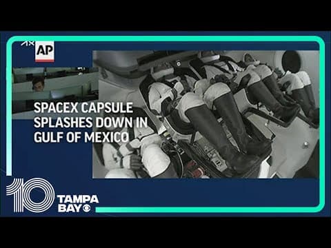 SpaceX capsule splashes down in Gulf of Mexico after private space flight to ISS