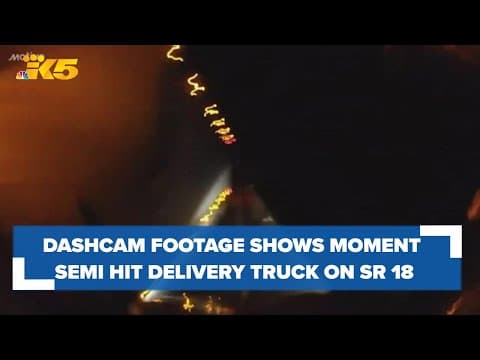 New video shows moments semitruck sideswiped delivery truck carrying thousands of eggs on SR 18