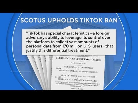 Supreme Court upholds ban on TikTok