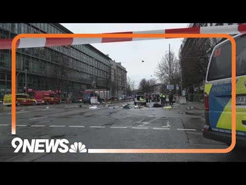 At least 28 are hurt as driver plows into a demonstration in Germany